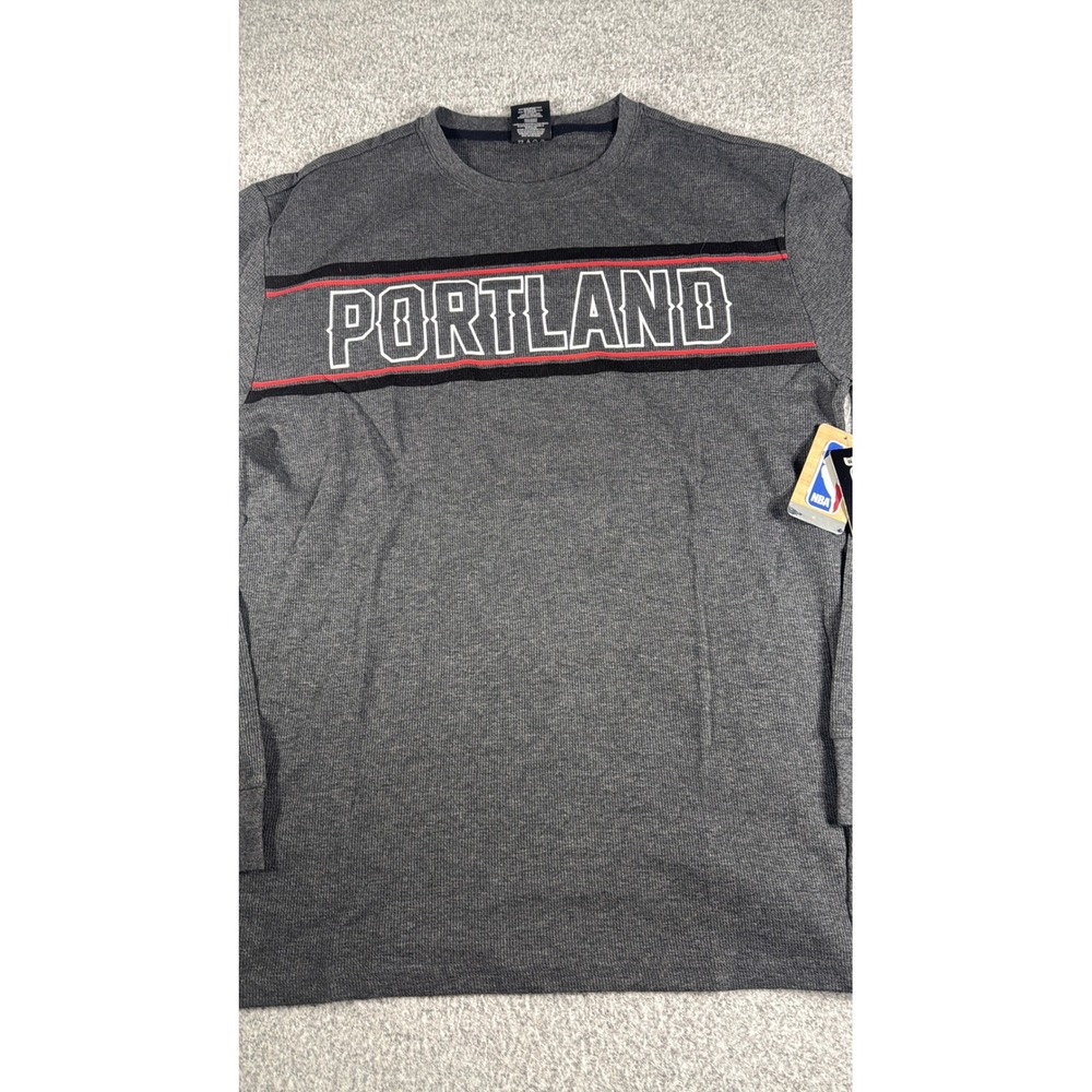 UNK NBA Portland Trail Blazers Mens XL Thermal Shirt Long Sleeve Grey GEM0270FPB